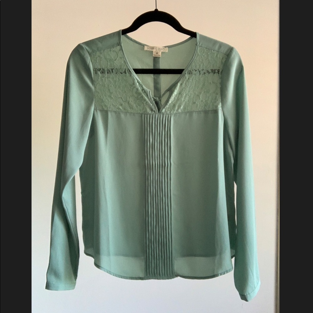 Lace & Button Detail Blouse